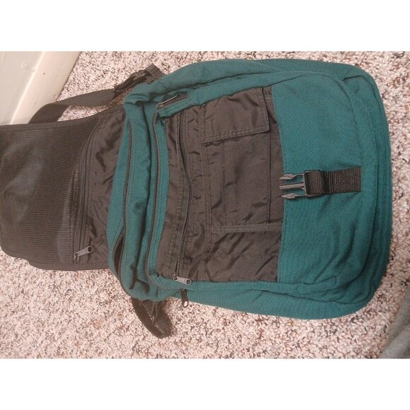 VINTAGE LL Bean Green Shoulder Crossbody Strap Travel Zip Pocket - Picture 7 of 12